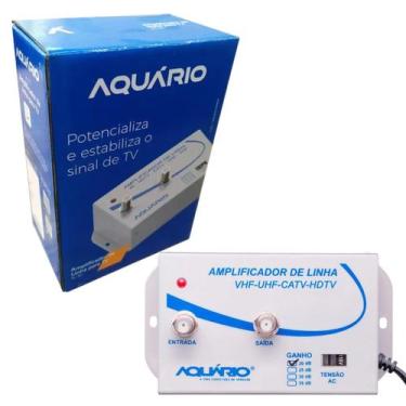 Imagem de Amplificador Antena TV Booster Sinal 20dB VHF UHF HDTV - Aquário