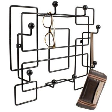 Imagem de Cabideiro Multifuncional Desigual Preto - Metaltru