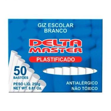 Imagem de Giz escolar antialérgico plastificado branco com 50 undiades - Delta