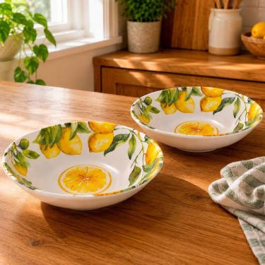 Imagem de Tigela Saladeira Bowl Siciliana para Servir Alimentos Melamina Resistente Kit 8 Peças 700ML Branco Eazy Bowl