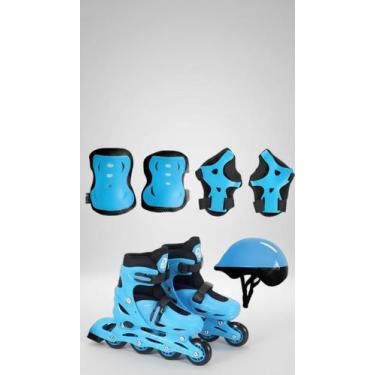 Imagem de Kit Patins Infantil Ajustável com Proteção 34 ao 37 - Congratulations 