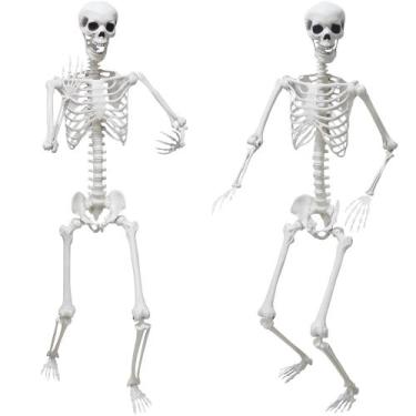 Imagem de Decorações de esqueleto de Halloween Hibsotco, 5,9 pés, tamanho real, 