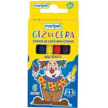Imagem de Giz de Cera Fino 06 Cores - Maripel
