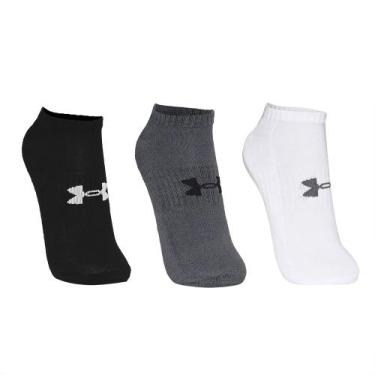 Imagem de Meia Under Armour Cotton Invisivel - Pacote com 3 pares, Branco, 45-49