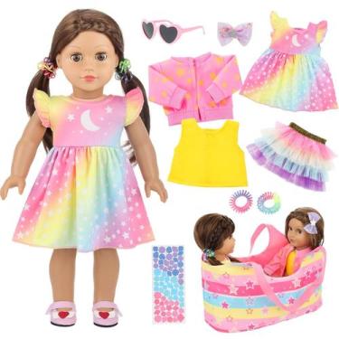 Imagem de Conjunto de acessórios para bonecas Ecore Fun de 18 polegadas com cest