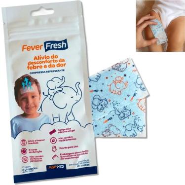 Imagem de Compressa Refrescante Adesiva em Gel Agpmed Fever Fresh para Alívio de Dor e Febre Infantil 2 Unidades