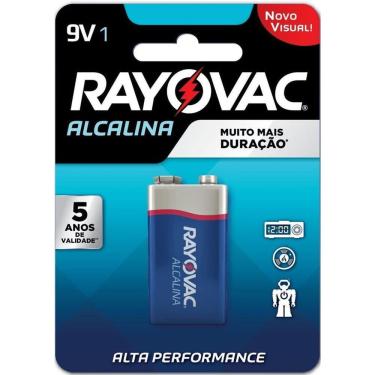 Imagem de Pilha Alcalina 20984 para Aparelhos Tecnologicos Alto Consumo Azul 9V Rayovac 1 Unidade