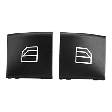 Imagem de Gorgeri Tampa de interruptor de janela Power para Benz ML GL R Class 2005-2012, 2 peças de capa de botão para interruptor elétrico de janela elétrica mestre (preto)