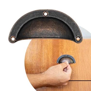 Imagem de Puxador Bonito Colonial Concha Retro Vintage Gaveta Movel (Bronze Envelhecido)