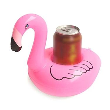 Imagem de Bóia Inflável de Piscina Porta Copo Lata - Flamingo