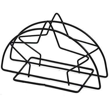 Imagem de Jogo Com 2 Suporte Porta Guardanapo De Papel Para Mesa Em Aço Inox Cor Preto Wincy