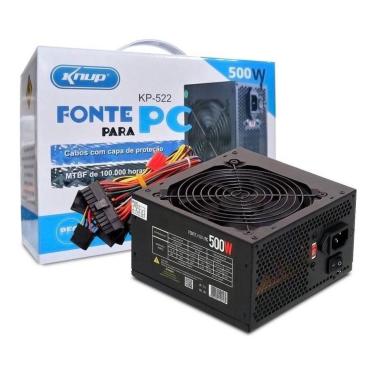 Imagem de Fonte Para Computador Atx 500W Real Knup Kp-522