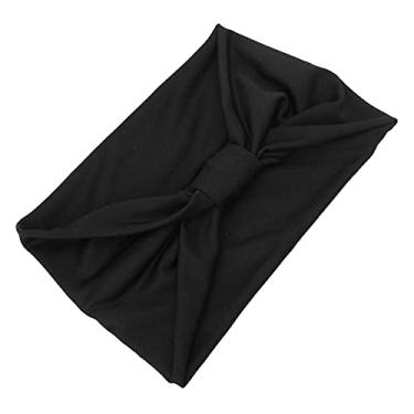 Imagem de Bandanas torcidas, elásticas, macias, elásticas, largas, acessórios de cabelo para meninas, para ioga, corrida, caminhada, ciclismo (preto)