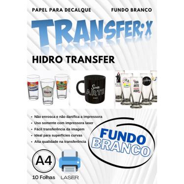 Imagem de Papel Hidro Transfer Fundo Branco 10 Folhas A4 Transferix