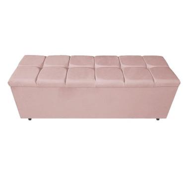 Imagem de Calçadeira Estofada Manchester 140cm Casal Suede Rosê