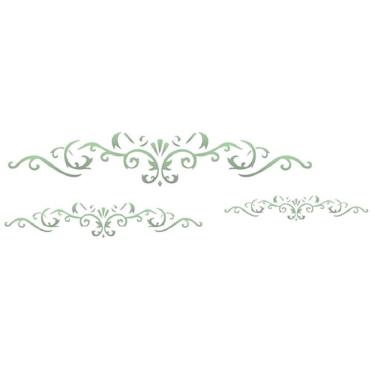 Imagem de Estêncil Para Pintura Simples 10X30 Arabesco 3 Folhas Opa1459 - Opa