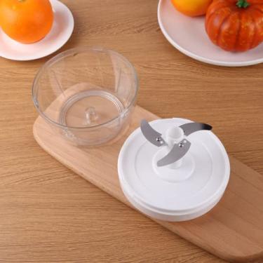 Imagem de Mini Processador De Alimentos Triturador Manual 3 Lâminas Com Corda Retrátil