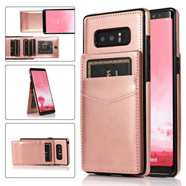 Imagem de Mobile phone accessories Para Samsung for Galaxy Note 8 cor sólida PC + capa protetora TPU com suporte e slots de cartão phone case