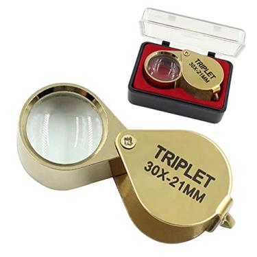Imagem de Adaptador de microscópio dobrável metal jóias microscópio lupa prata e dourado acessórios de microscópio (cor: ouro, ampliação: 30X)
