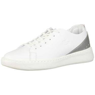 Imagem de Lacoste Tênis feminino Eyyla, Branco/Prata, 7.5 Medium US