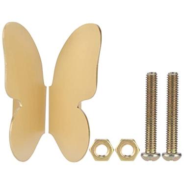 Imagem de ZPSHYD Puxador de móveis em forma de borboleta, puxadores de armário de cobre de borboleta decorativos para portas inacabadas gavetas estantes guarda-roupas armário cômoda