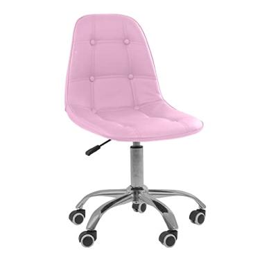 Imagem de Oficial Webshop - Cadeira Base Giratória Office Eiffel Botonê Ajustável Cor:Rosa