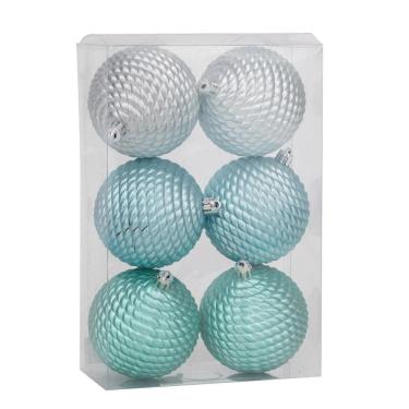 Imagem de Jogo C/6 Peças Bolas Natal Trancada Azf/azk/azp 8cm 1020162