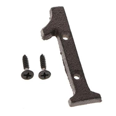 Imagem de Placa de ferro forjado número de porta placa faça você mesmo dígito, número 1