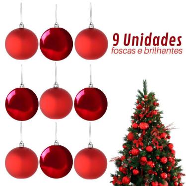 Imagem de Kit Bolas Para Arvore De Natal Enfeite Natalino - 9Und