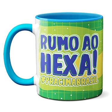 Imagem de Caneca Rumo Ao Hexa Mascote La'eeb Copa Do Mundo Qatar 2022 (Azul)
