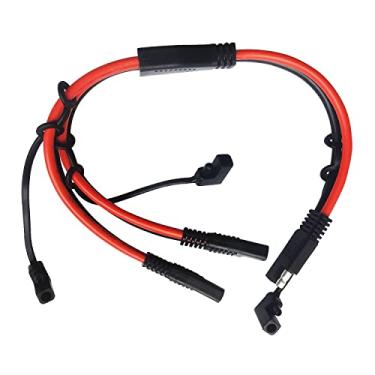 Imagem de LINGYU Cabo de extensão SAE Y 10AWG 1 a 2 SAE, plugue de desconexão rápida de 2 pinos SAE, cabo conector automotivo de alimentação CC - 40 cm