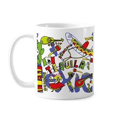 Imagem de Tequila Sombrero Guitarra Chili México Elment Caneca Cerâmica Café Porcelana Utensílios de Mesa