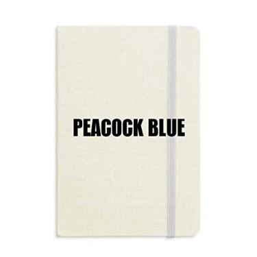 Imagem de Caderno com nome da cor azul pavão capa dura diário clássico A5 presente