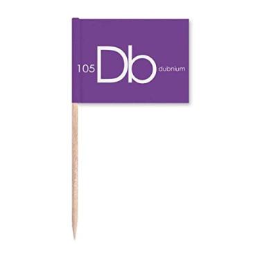Imagem de Elementos Químicos Mesa de Período Metais de Transição Dubnium Db Bandeiras de Palito de Dente Marcador Topper Decoração de Festa