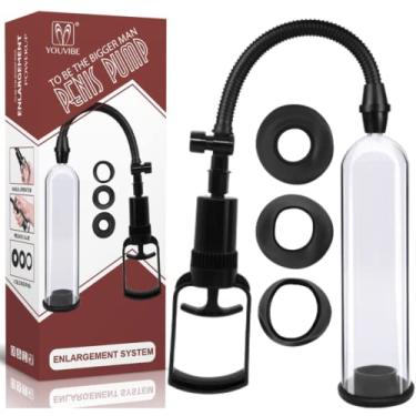 Imagem de Bomba Peniana Manual com 3 Aneis Incluso 22x7cm - Penis Pump