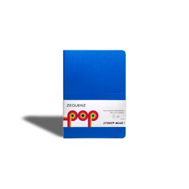Imagem de Zequenz Caderno azul tamanho B6, pautado, pautado, papel livre de ácido, 120 páginas, 80 g/m², flexibilidade de 360 graus, 100% feito à mão, ecológico, poliuretano e creme, caneta-tinteiro amigável