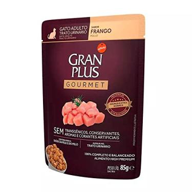 Imagem de Kit 20 Ração Úmida Gran Plus Sachê Gatos Gourmet Trato Urinário Frango - 85g