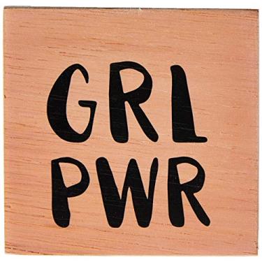Imagem de Arte Maníacos Bloco em madeira Grl Pwr - 15x15cm