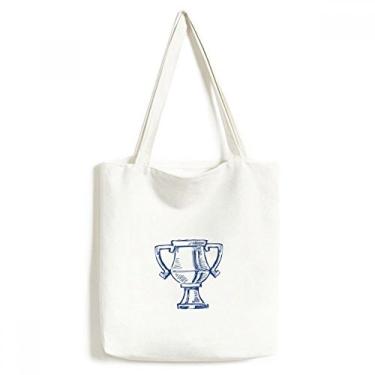 Imagem de Bolsa de lona azul troféu campeonato de futebol bolsa casual bolsa de compras