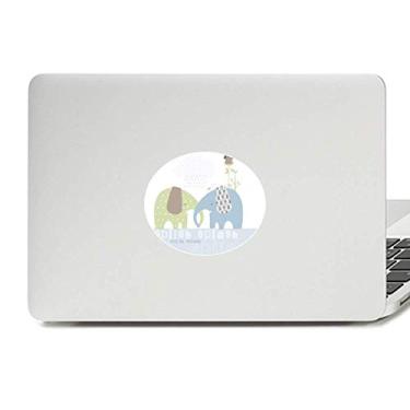 Imagem de Adesivo de notebook com emblema de vinil de chuva verde azul elefante respingo
