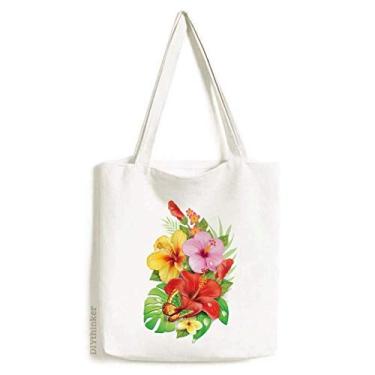 Imagem de Buquê de flores borboleta, melhor desejo, sacola de lona, bolsa de compras, bolsa casual