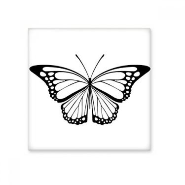 Imagem de Adesivo simples de borboleta preta cerâmica cerâmica brilhante decalque vitrificado tijolo adorn pedra