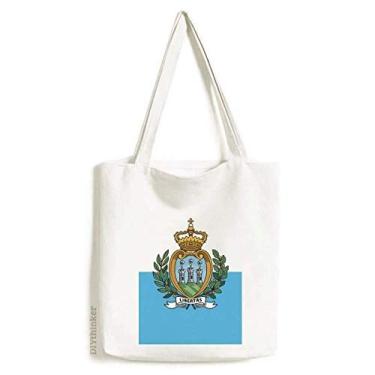 Imagem de Bolsa de lona com bandeira nacional da Europa e país de San Marino bolsa de compras casual