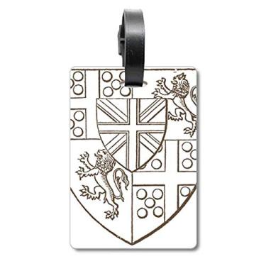 Imagem de Barroco Art Shield Ilustração de Leão Patter Bolsa de Bagagem Etiqueta de Bagagem Etiqueta para Bagagem