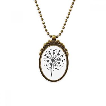 Imagem de DIYthinker Colar de flores dente-de-leão com desenho de plantas, colar antigo com pingente de contas vintage