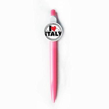 Imagem de I Love Italy Carimbo circular com ponta rollerball azul retrátil caneta escrita artigos de papelaria