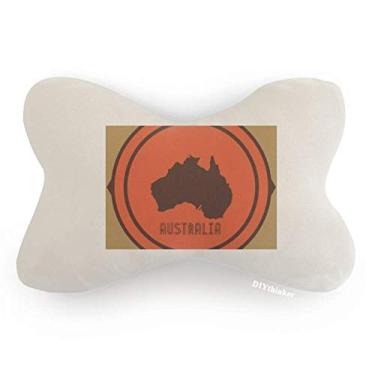 Imagem de DIYthinker Almofada para decoração de pescoço com ilustração vermelha e preta do mapa da Austrália