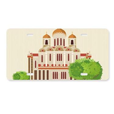 Imagem de DIYthinker Placa de licença com símbolo nacional da Rússia em aço inoxidável para decoração de carro