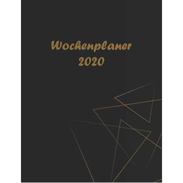 Imagem de Wochenplaner 2020: Moderner DIN A4 Kalender. Wochen- und Monatsplaner mit Platz für Notizen und To Do Listen. Jahresübersicht mit gesetzlichen Feiertagen in Deutschland. Design Gold Dreiecke