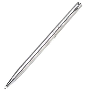 Imagem de Grey990 Canetas esferográficas rotativas de metal prata, ponta de 0,7 mm, caneta única, canetas esferográficas, materiais de aprendizagem para escritório
